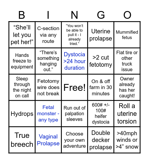 #CALVINGSEASON ‘25-26 Bingo Card