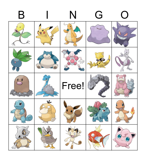 Pokemon 2026 Bingo Card