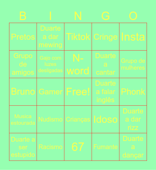 ChatPT Bingo Card