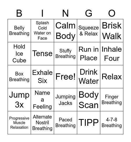 TIPP SKILLS Bingo Card