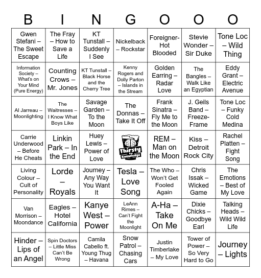 Thirsty For Knowledge Music Bingo Card