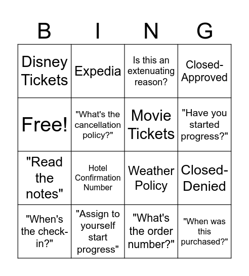 Jira Bingo Card