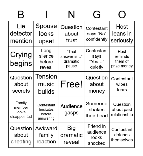 julius Bingo Card