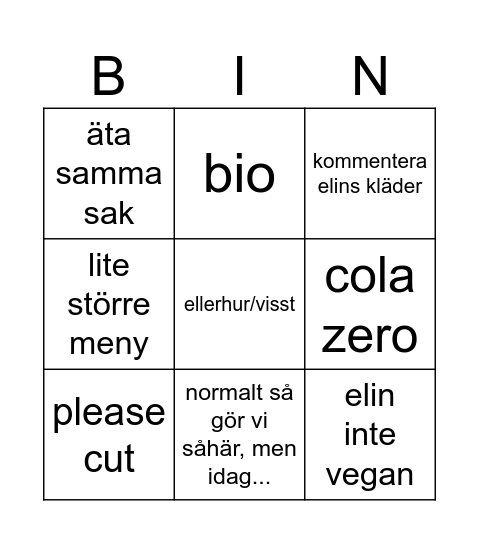 Susanne Gyllengård Bingo Card
