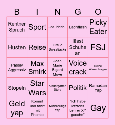 Sonntags Bingo Max Bingo Card