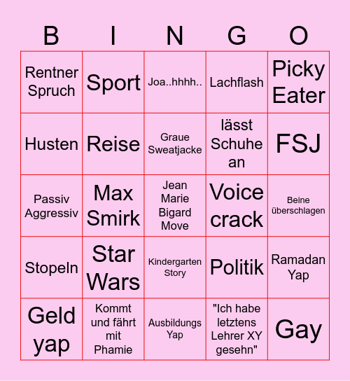 Sonntags Bingo Max Bingo Card