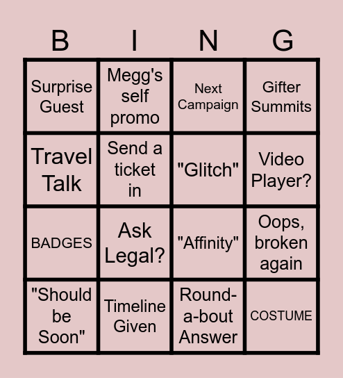 WITTY WEDNESDAY 2/23 Bingo Card