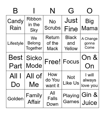 Black & Beautiful BINGO Card