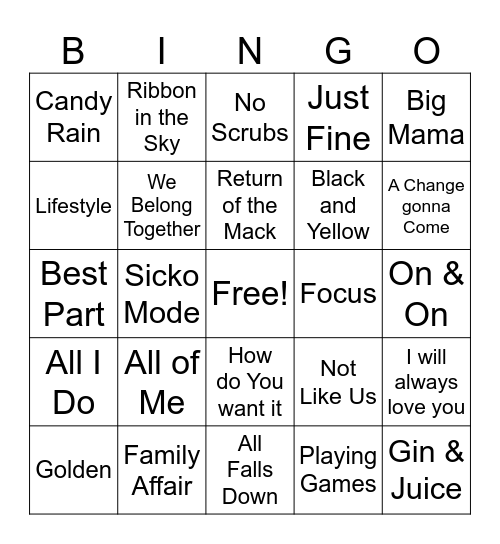 Black & Beautiful BINGO Card