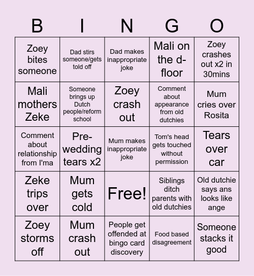 VANDYS IN TAS 2026 Bingo Card