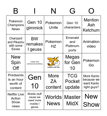 Pokemon Day! Bingo Card