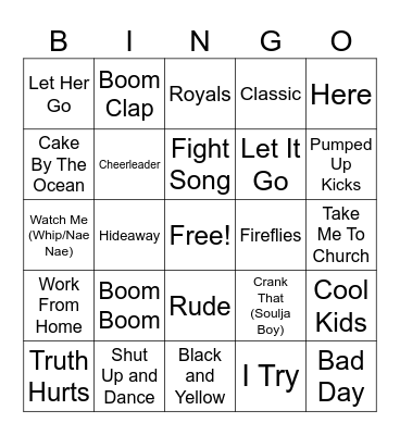 2010's One Hit Wonders Bingo Card