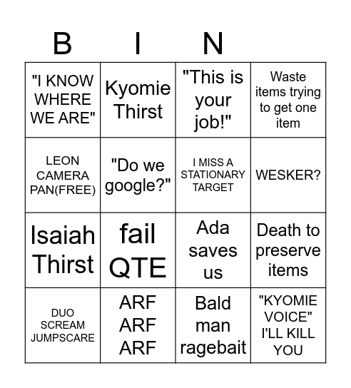 HORNQUIEM Bingo Card