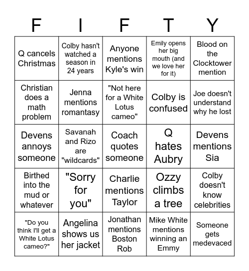And That's How You Do It On Survivor Bingo Card