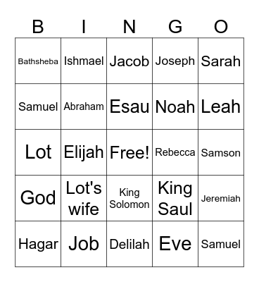 Old Testament People 1 Bingo Card