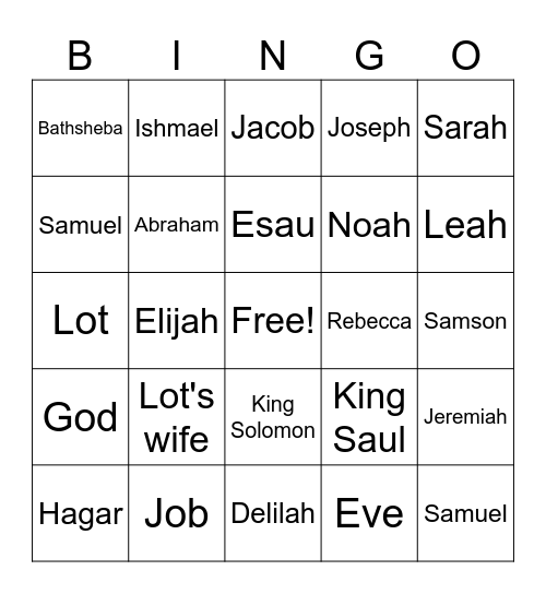 Old Testament People 1 Bingo Card