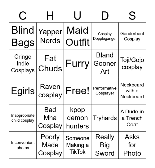 Con Bingo Card