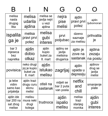 Ajdin i Melisa Bingo Card
