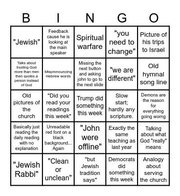 Freedom Bible Bingo "Alvin edition" Bingo Card