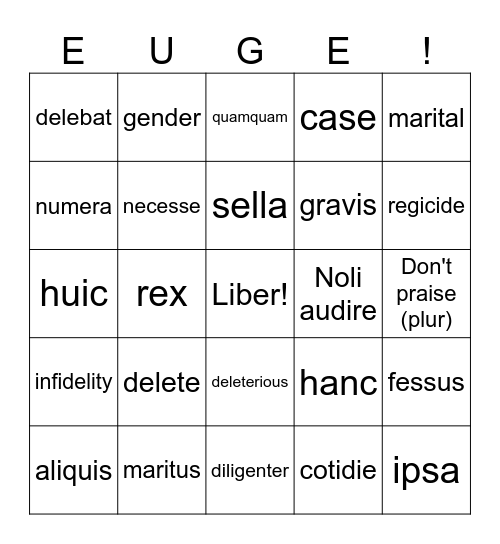 Stage 14 Euge! Bingo Card