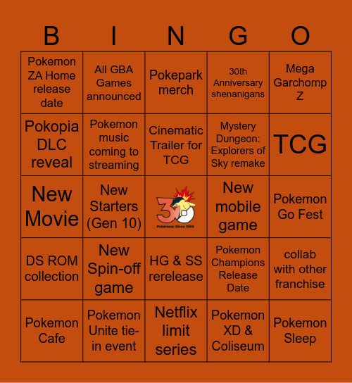 Pokemon Day 2026 Bingo Card