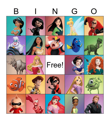 Disney Bingo Card