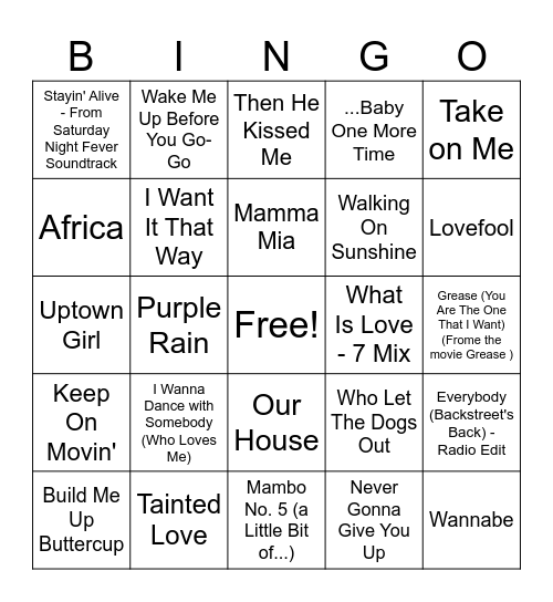 StuCo BINGO Card