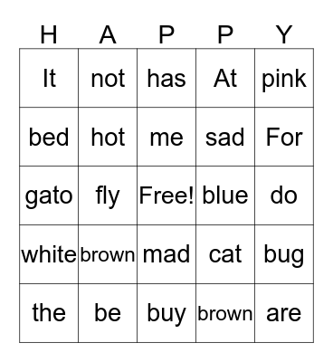 GIRL POWER WORDS Bingo Card