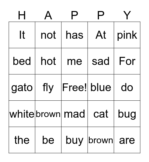 GIRL POWER WORDS Bingo Card