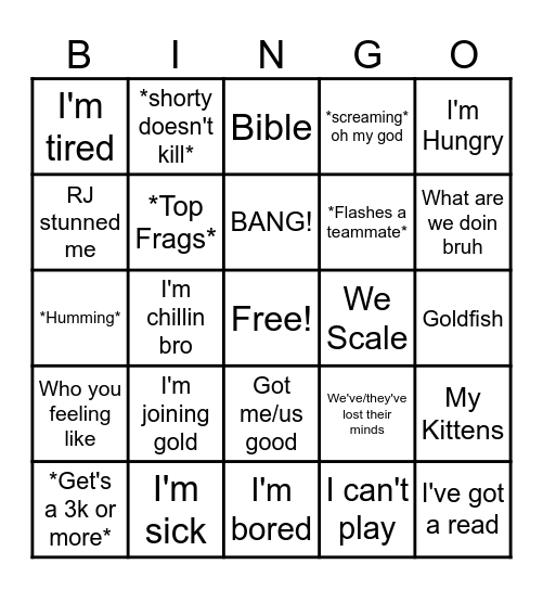 Ayush Bingo Card