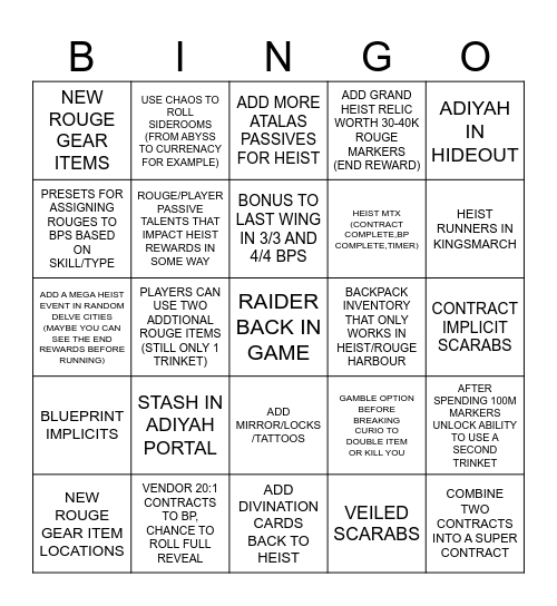 GGG PLEASE Bingo Card