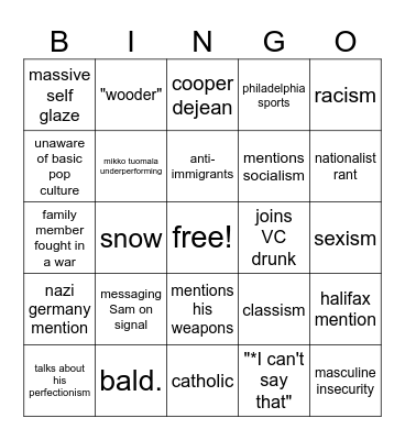 bingooooo Bingo Card
