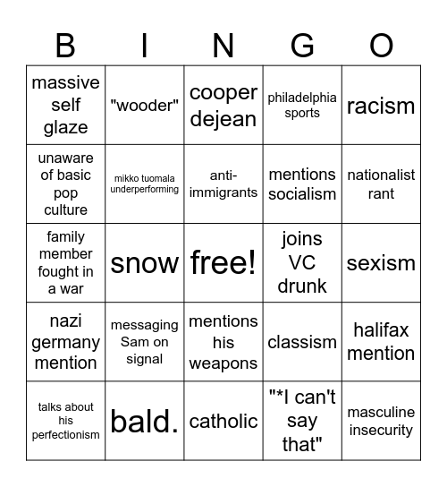 bingooooo Bingo Card