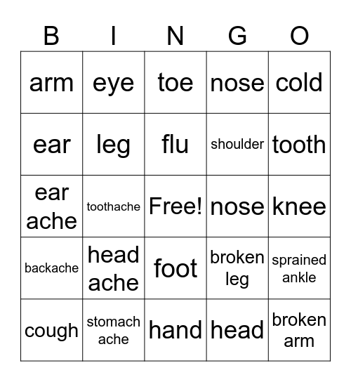 Unit 4 Bingo Card