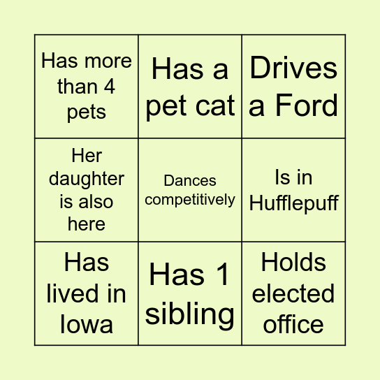 Blessing Bingo Card