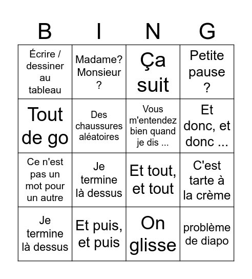 Le T euuuhh Bingo Card