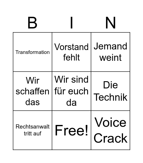 BV Bingo Card