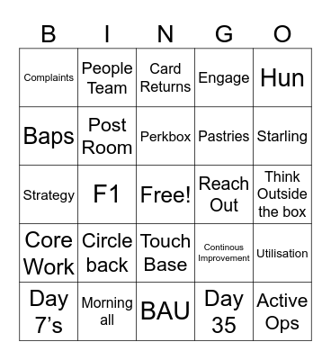 Office Bingo Card