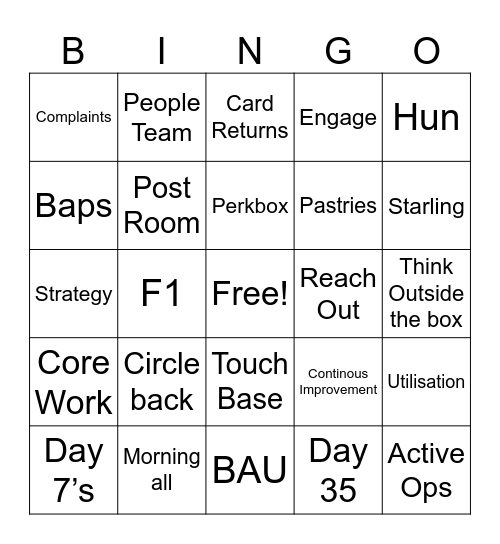 Office Bingo Card
