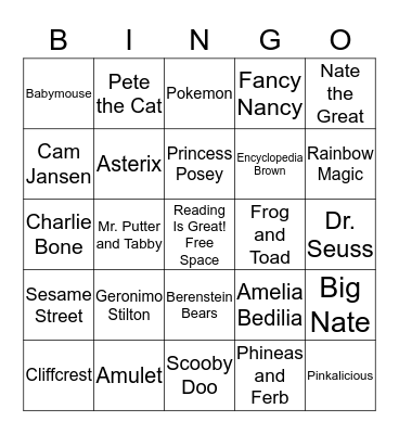 Family Literacy Bingo Card