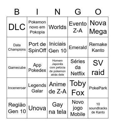 Pokemon Presents 2026 Bingo Card