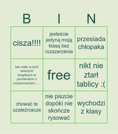 Biologia 3b Bingo Card