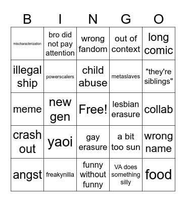 CRK pinterest bingo Card