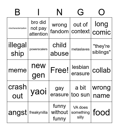 CRK pinterest bingo Card