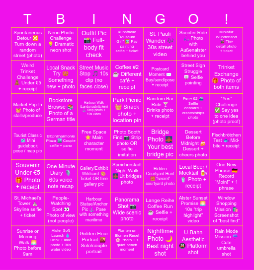 Topaz in Hamburg Bingo Card