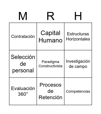 Bingo de Conceptos Estratégicos Bingo Card