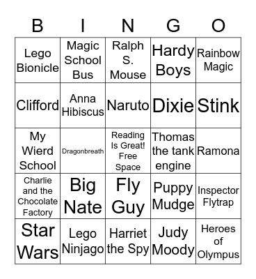 Family Literacy Bingo Card