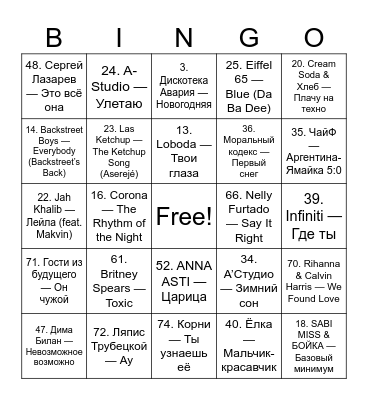 Muzbingo Card