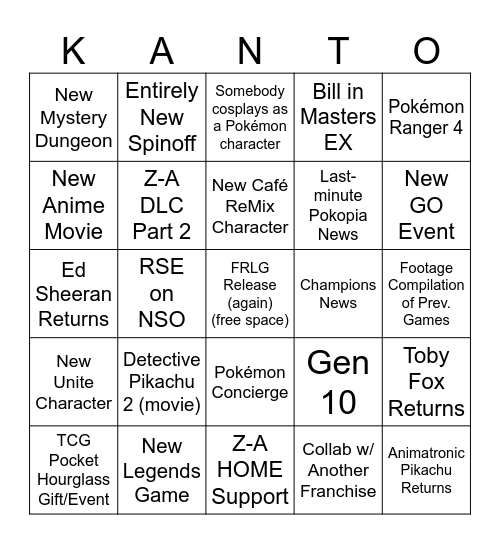 Pokemon30 Bingo Card