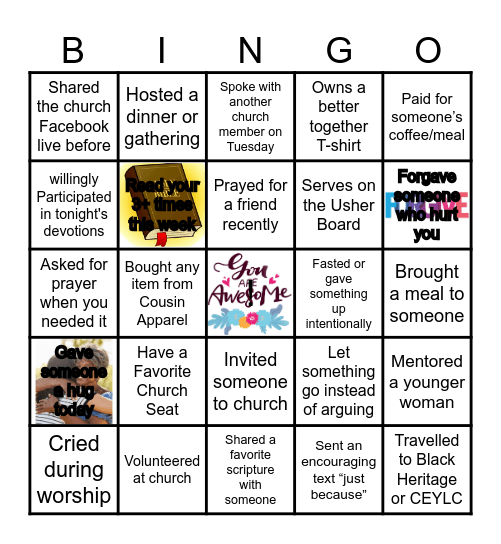 CMC Ladies Night Bingo Card